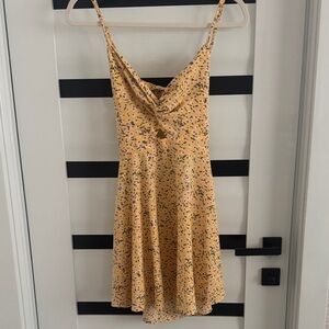 Floral Yellow Spaghetti Strap Dress